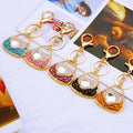 Jeweled Heart Handbag Keychains in Six Pictured Enamel Colors view 2