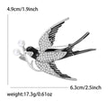Flying Swallow Brooch with Pearl Accent in Two Finishes view 7