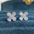 Pavé Bow Stud Earrings with White Marquise Stone Details view 6