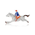 Crystal Horse and Rider Brooch In 2 Color Variants view 5