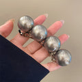Silver Tone Hair Barrette With Four Large White Pearl Like Spheres view 4