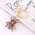 Rhinestone Spider Keychain Antique Gold Metal Insect Charm view 7