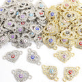 Crystal Hamsa Evil Eye Charms in Six Colors and Two Metal Tones view 1