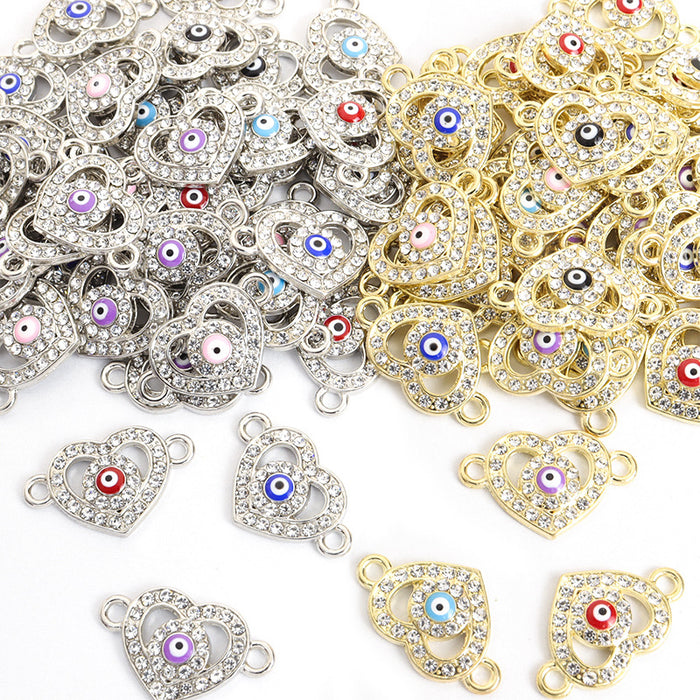 Crystal Hamsa Evil Eye Charms in Six Colors and Two Metal Tones