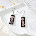 Silver Hook Black Resin Pressed Flower Earrings in Eight Designs view 7