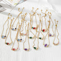 Gold Tone Pressed Flower Crystal Slider Bracelets in Fifteen Designs view 2