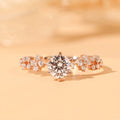 Silver Tone Round Clear Stone Geometric Accent Band Ring view 2