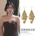 Gold Tone Layered Disc Cascade Hook Earrings Fashion Jewelry for Women view 1