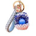 Crystal-Filled Treasure Bowl Keychains with Pearl Wrist Straps view 5
