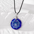 Black Cord Round Printed Glass Evil Eye Pendant Necklaces view 4
