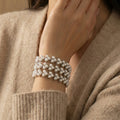 Pearl Chevron Wheat Bracelet Gold Or Steel Stainless Steel view 4