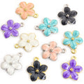 Enamel-Look Gold Silver Cherry Blossom Alloy Charms in 10 Styles view 5