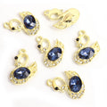 Faceted Crystal Swan Metal Pendant Charms in 14 Color Styles view 7