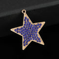 Pave Rhinestone Star Charm Pendant Silver And Gold Tone view 4