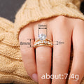 Three-Piece Round Clear Stone Ring Set In Gold, Silver, And Rose Tones view 5