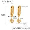 Crystal Angel Drop Hoop Earrings in Seven Gold Tone Styles view 6
