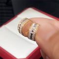 Two Tone Wide Openwork Huggie Hoop Earrings Polished Metal Jewelry view 2