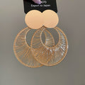 Gold and Silver Tone Wire Wrapped Circle Drop Earrings view 6