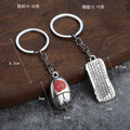 Mouse And Keyboard Metal Keychain Pair In Three Color Finishes view 2