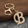 Gold-Tone A-Z Letter Keychain With Clear Stones And Lobster Clasp view 11