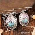 Antique Silver Oval Dragonfly Abalone Hook Drop Earrings view 4