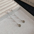 Silver Pearl Drop Earrings Double Strand Y Necklace Styles view 6
