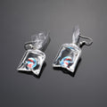 Silver Tone Clear Water Bag Fish Novelty Hook Earrings view 5