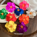 Six Color Large Artificial Hibiscus Duckbill Hair Clip Assortment view 2