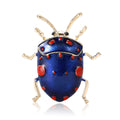 Enamel Beetle Brooch in Green and Blue Decorative Lapel Accessory view 5