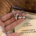 Silver Pearl Crystal Branch Ear Cuff Decorative Jewelry Design view 2