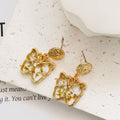 Gold Tone Butterfly Resin Pressed Flower Necklace Earring and Set Options view 6