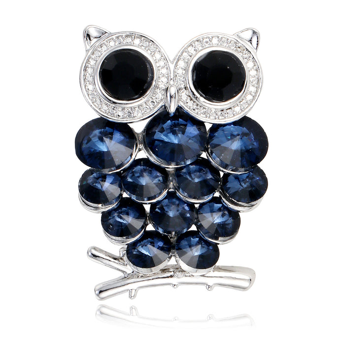 Owl Crystal Two Designs Metal Brooch Pin for Jackets and Lapels