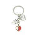 Silver Tone Heart Cupid and Red Broken Heart Keychain view 5