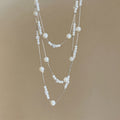 Layered Pearl Station Necklace Decorative Jewelry Decorative Jewelry view 4
