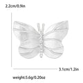 Matte Butterfly Brooch Crystal Spine Line Gold and Silver view 7