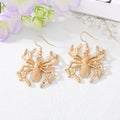 Black Gold and Silver Tone Large Spider Hook Earrings view 3
