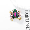 Green Gold Tone Frog Crystal Metal Brooch Pin 4.1 x 4 cm view 4