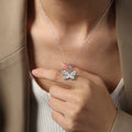 Enamel Butterfly Pendant Necklace Toggle Clasp Gold Steel Tone view 8