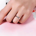 Petite Round Solitaire Split-Band Ring In Gold And Silver Tones view 3