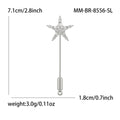 Crystal Star Long Stick Pin In Gold And Silver Tones view 7