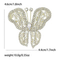 Large Crystal Butterfly Brooch in Pale Gold or Silver Tone view 6