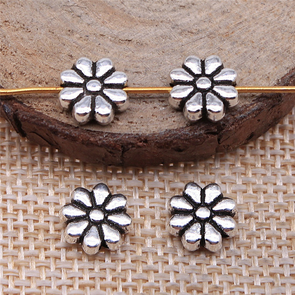 9x9mm 1g Zinc Alloy Flower Small Hole Spacer Beads for Bracelet Necklace Jewelry Making