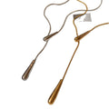 Metal Teardrop Y Lariat Necklace in Gold and Silver Tones view 5