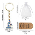 Microscope Laboratory Enamel Key Ring Red Or Blue Metal Charm view 2