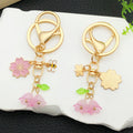 Pink or White Bee Blossom Bell Flower Keychains with Metal Hardware view 2
