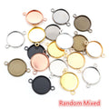 Round Double-Loop Bezel Connectors in Mixed Metal Finishes view 2