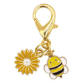Daisy Bee Enamel Lobster Clasp Keychain Gold Hardware view 5