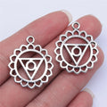 Silver Tone Openwork Chakra Symbol Charms in Eight Designs view 3