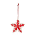 Rhinestone Five Petal Flower Hanging Ornament Red Clear view 5