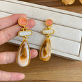 Color Block Resin Teardrop Earrings in Two Designs view 6